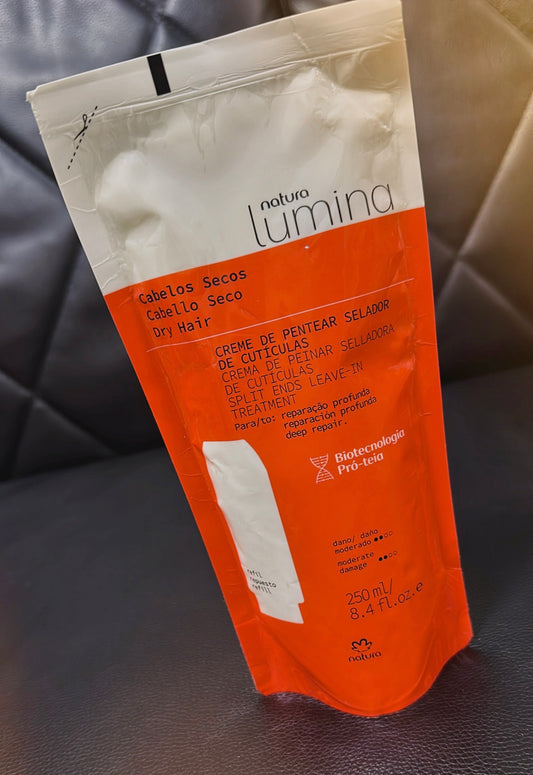 Natura Lumina Cabelos Secos Creme de Pentear Selador de Cutículas 300ml - refil