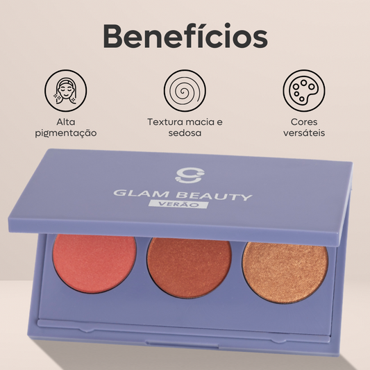 Paleta Blush & Iluminador Glam Beauty Verão